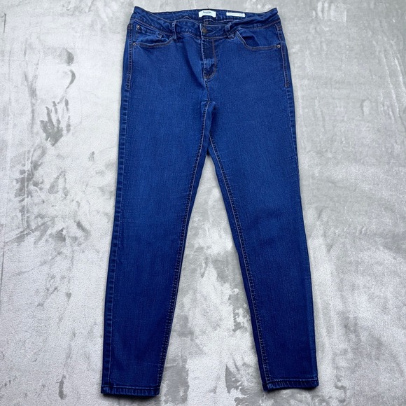 Kensie Jeans Effortless Ankle Mid Rise Dark‎ Wash Denim Women's Sz 10/30 Grunge - Picture 1 of 10